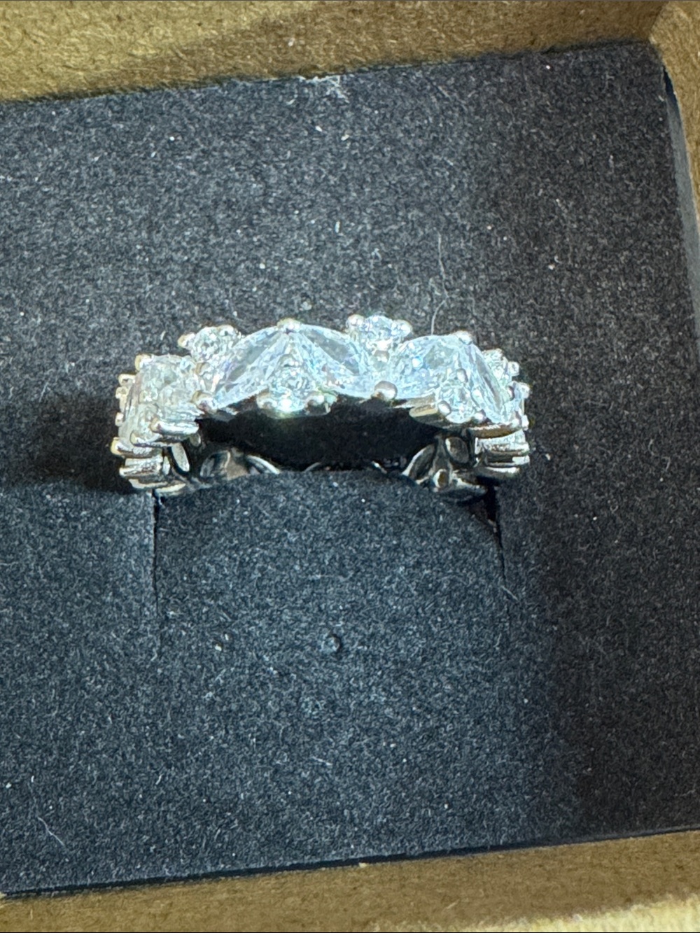 Sterling silver Marquise & Round Crystal Band Ring - Women's Silver Jewelry